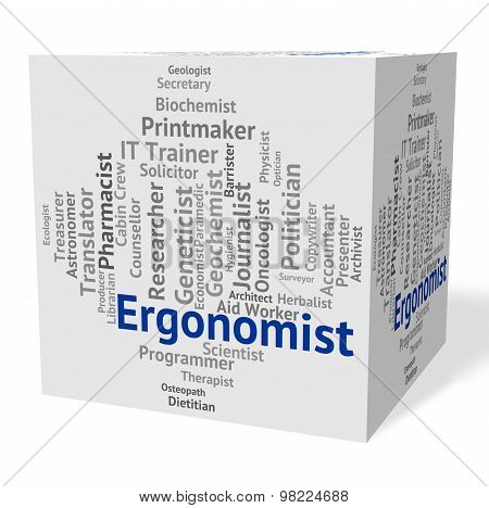 Ergonomist Job Means Text Words And Occupation