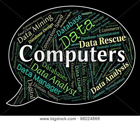 Computers Word Indicates Connection Digital And Technology