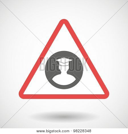 Warning Signal With A Student