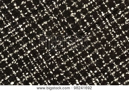 Black And White Wool Twill Pattern.