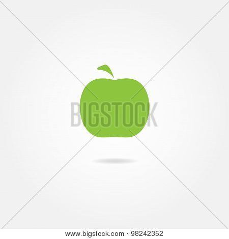 Green apple icon. Vector illustration.