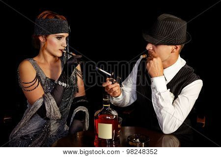 Flapper Girl And Gangster