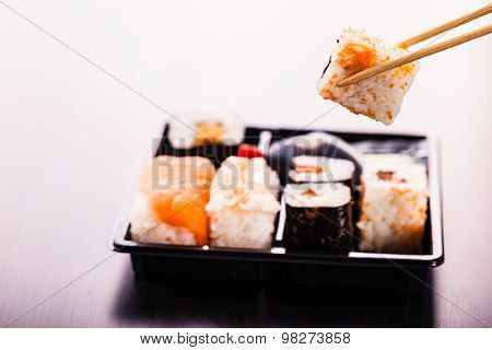 Eating Maki Sushi