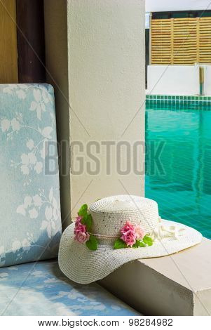 Cushion and hat.