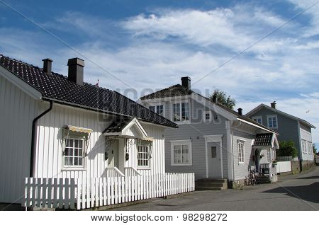 Wooden houses in Langesund, Norway