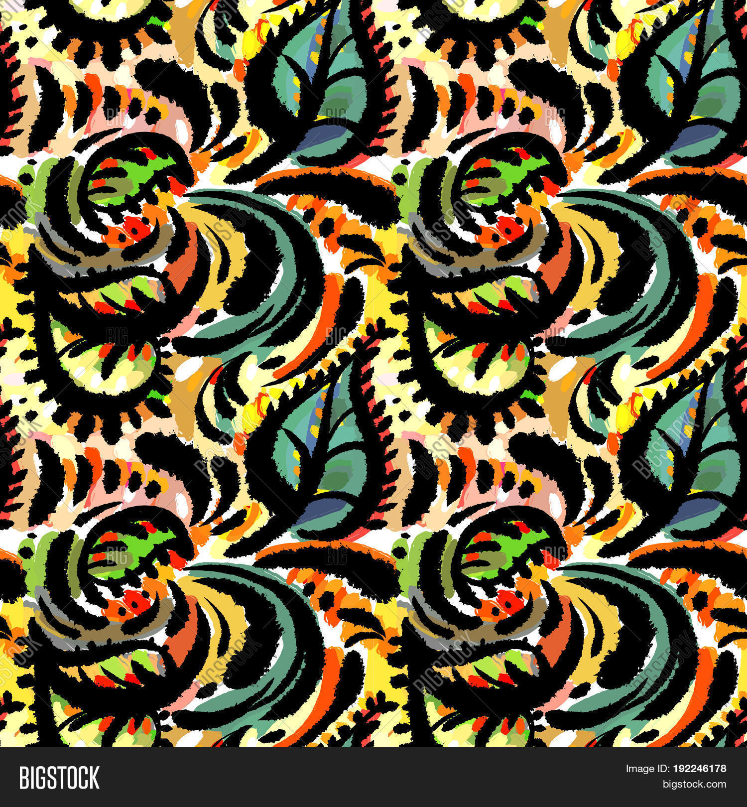 Watercolour Textile Pattern Seamless Watercolor Vector & Photo (Free Trial) | Bigstock