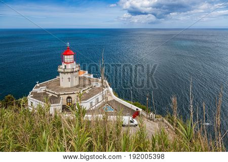 Arnel Lighthouse Near Nordeste On The Sao Miguel Island