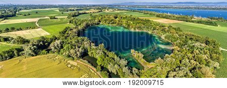 A lake near the Rhine in the south of Strasbourg - Alsace, France