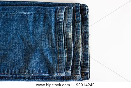 A few jeans close-up.A few jeans pants