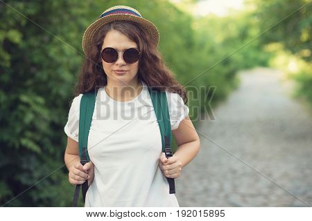 Girl Have Trip To European Old City