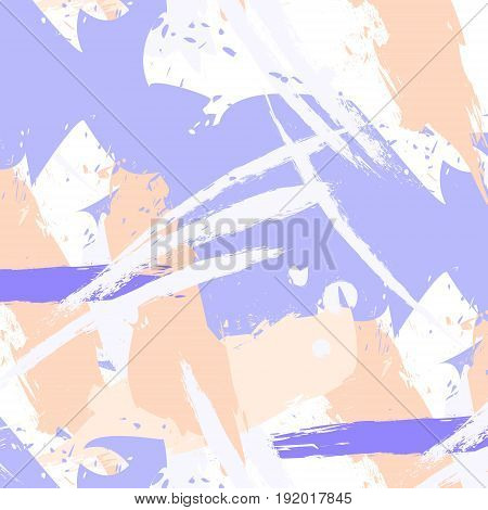 Vector easy brushstroke pattern in pastel colors. Minimal clothes expressive strokes. Paint concept hand drawn design.