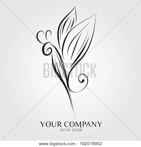 butterfly vector illustration logo design icon vintage cosmetic cartoon drawing Insect outline
