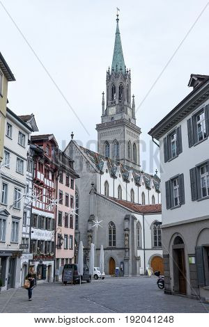 Central Square At The Old Town Of St. Gallen