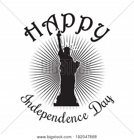 Independence Day icon. Happy Independence Day of America. Statue of Liberty icon isolated on white background. Vector illustration