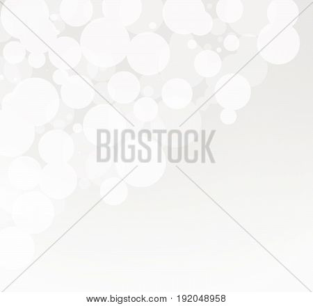 Abstract circle white bokeh on the right corner on gradient background