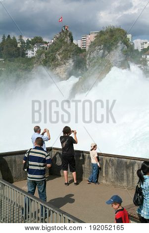 The Rhine Waterfalls At Neuhausen On Switzerland