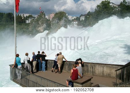 The Rhine Waterfalls At Neuhausen On Switzerland