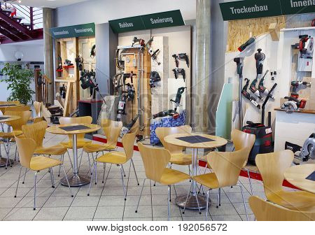 GERMANY - May 30 2012: The dining room in training center of the plant of Metabo