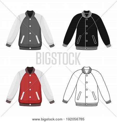 Uniform baseball jacket. Baseball single icon in cartoon style vector symbol stock illustration .