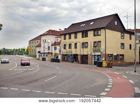 GERMANY - May 29 2012: Nurtingen street- is a town in southern Germany. It is located on the river Neckar.