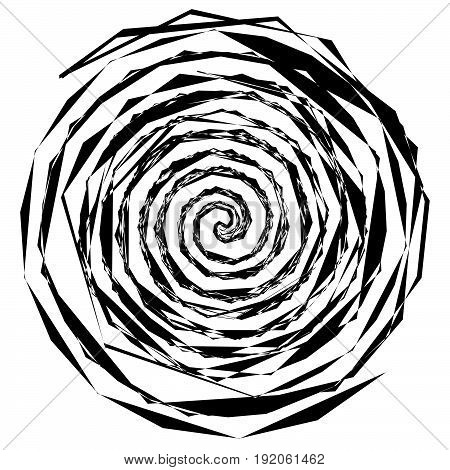 Abstract Spiral Elements. Abstract Unique Swirl, Twirl Shape On White
