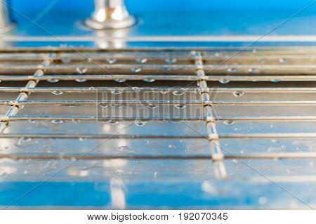 Drops of drinking water on grids of lattice