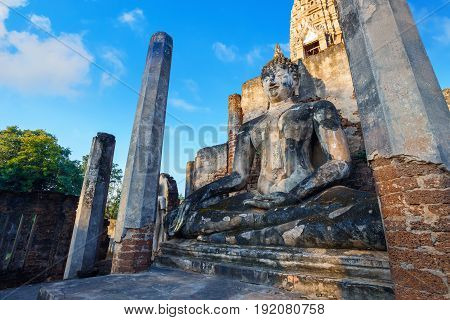 Sukhothai, Thailand - January 17 2017: Wat Phra Si Rattana Mahathat - Chaliang In The Precinct Of Si