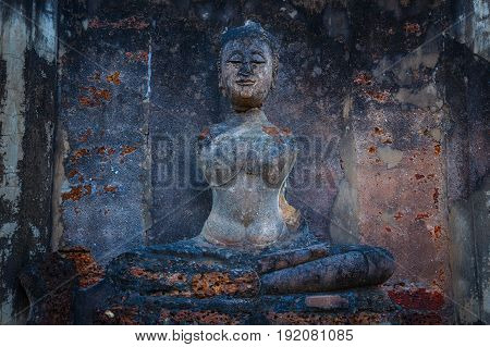 Sukhothai, Thailand - January 17 2017: Wat Phra Si Rattana Mahathat - Chaliang In The Precinct Of Si