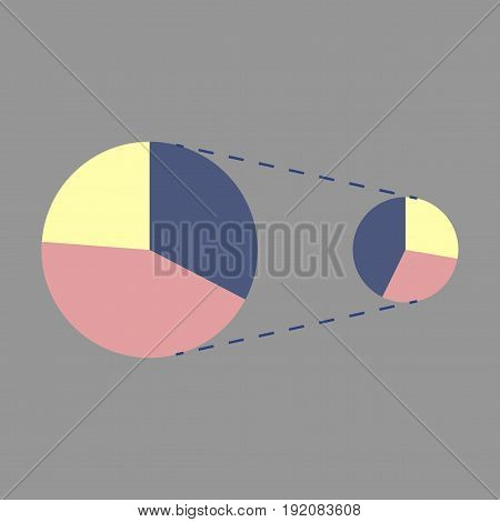 flat icon on stylish background Pie chart