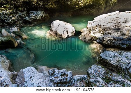 Martvil Canyon, Georgia, Kutaisi. River, Lakes, Waterfalls.