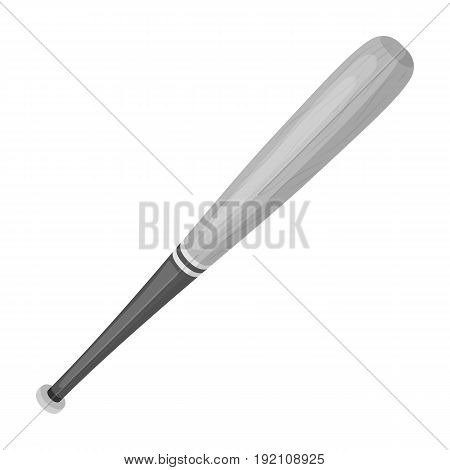 Baseball bat. Baseball single icon in monochrome style vector symbol stock illustration .