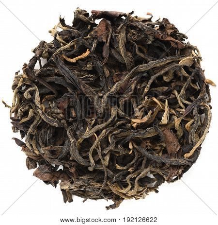 Wild arbor assamica Yunnan black tea isolated