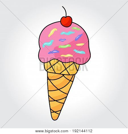 Ice cream vector icon. Design elements for style design.