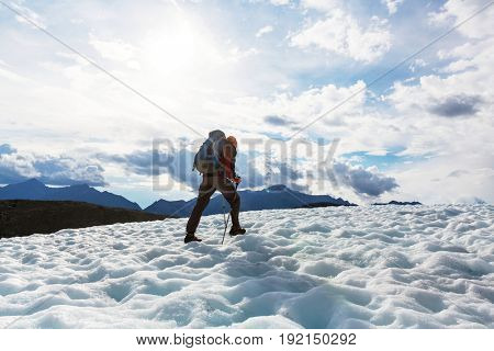 Hike in  Alaska at summertime