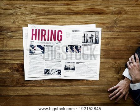 Career Hiring Job Announcement on Newspaper