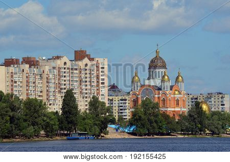 Modern residential area Obolon..June 21 ,2017 in Kiev, Ukraine