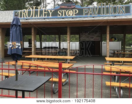 MIDDLEBURY, CT - MAY 27: Quassy Amusement Park in Middlebury, Connecticut, as seen on May 27, 2017. It has been a staple in Connecticut entertainment for over 100 years.
