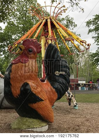 MIDDLEBURY, CT - MAY 27: Quassy Amusement Park in Middlebury, Connecticut, as seen on May 27, 2017. It has been a staple in Connecticut entertainment for over 100 years.