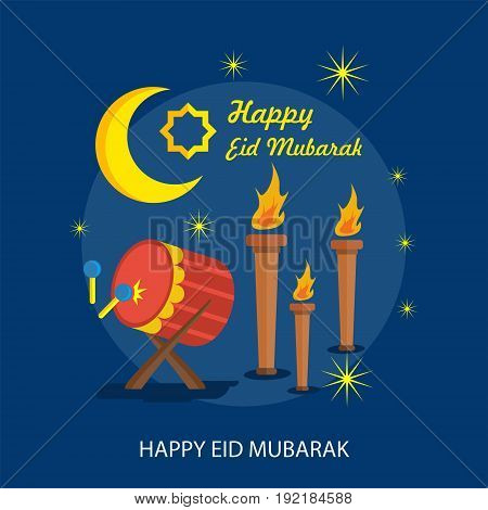Happy Eid Mubarak Conceptual Design | Set of great flat design illustration concepts for religion, ramadan, islamic and much more.