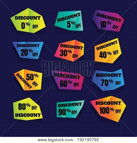 arrival label sale. Vector horizontal banner special offer. Layout with triangle elements. Abstract violet background. Design concept.