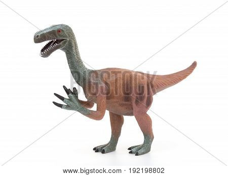 side view nothronychus toy on a white background