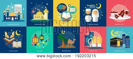 Ramadan Conceptual Design | Set of great flat design illustration concepts for religion, ramadan, islamic and much more.