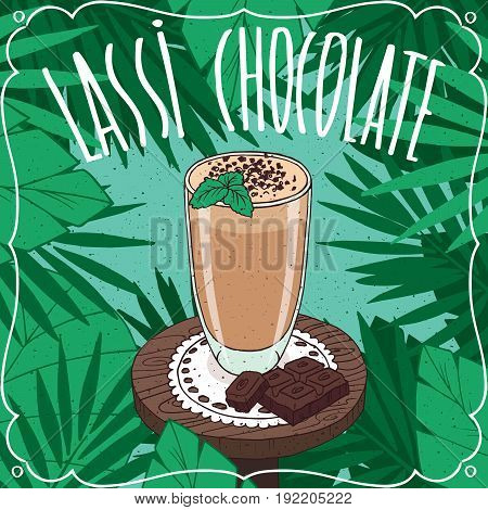 Chocolate Indian Drink Lassi With Cocoa Or Cacao