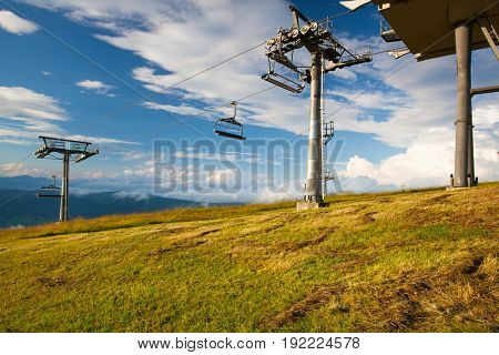 Summer landscape in Gerlitzen Apls Austria.Ski resort.