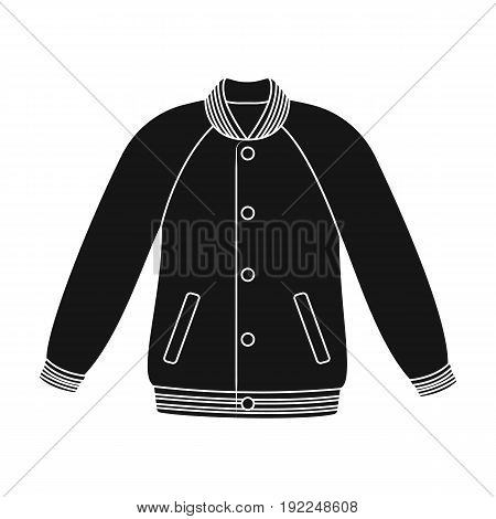 Uniform baseball jacket. Baseball single icon in black style vector symbol stock illustration .