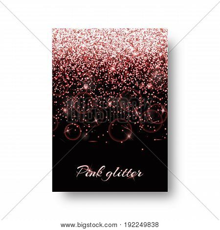 Bling background with light burst. Sparkle vector on a black backdrop.