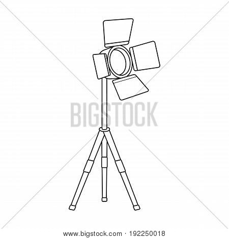 Searchlight for cinema.Making movie single icon in outline style vector symbol stock illustration .