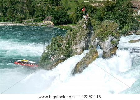 The Rhine Waterfalls At Neuhausen On Switzerland