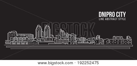 Cityscape Building Line art Vector Illustration design - Dnipro city