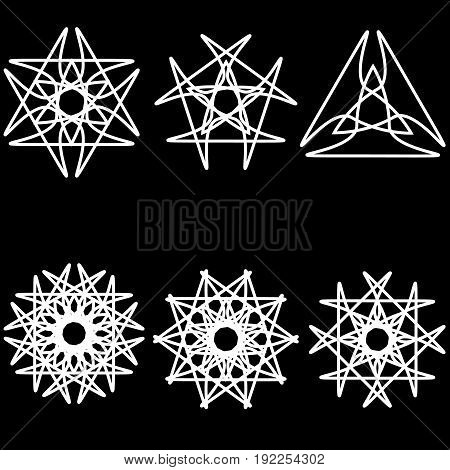 Astrology Geometric Pattern Set Pentogramm